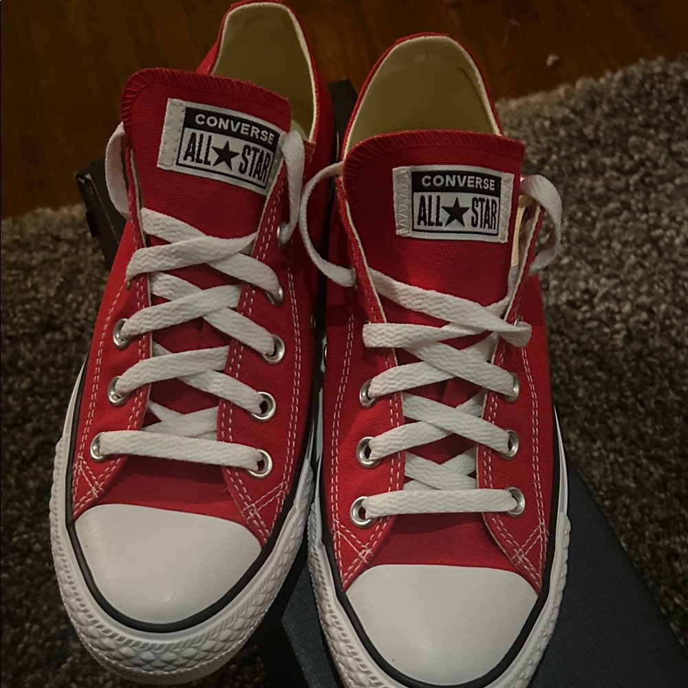 Converse Women Red and White Sneakers